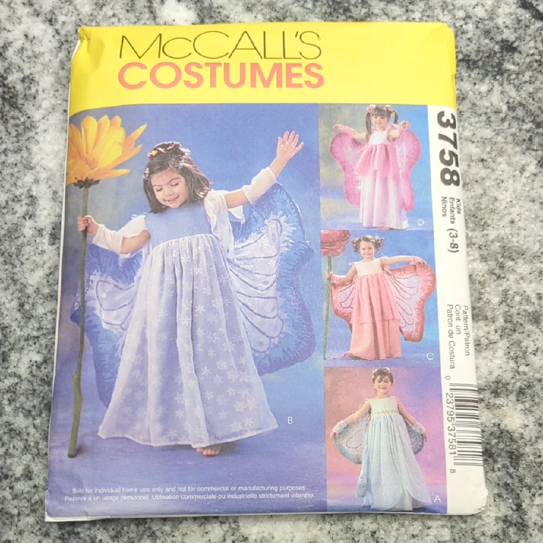 Mccalls Costumes 3758 Kids Fairy New
